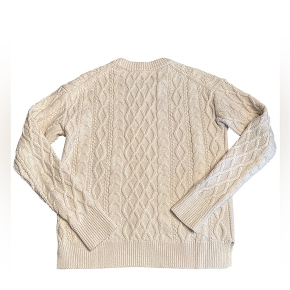 J Crew Factory Cable crewneck sweater cotton ivory cream Size XS NWT - Picture 3 of 7